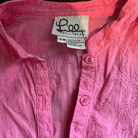 Lilly Pulitzer Pink Tunic Blouse Size S/M - Picture 3 of 5